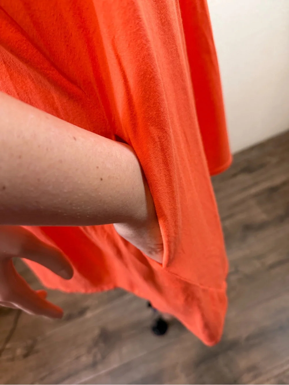 Eileen Fisher  Dress Orange Knee Length Quarter Sleeve Dress Size 3x  W Pockets
